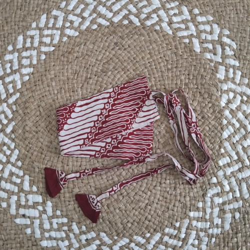 Belt Batik Motif Lereng Sintung Warna Merah